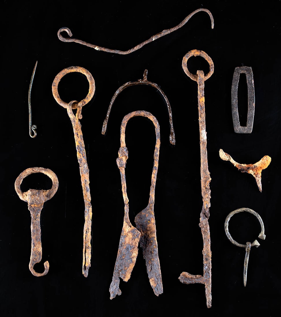 8th C. Viking / Saxon Iron Tools & Adornments (11 pcs) (1 of 2)