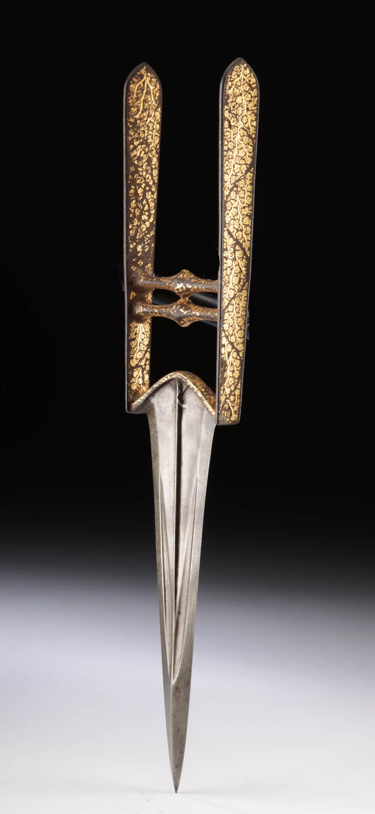 19th C. Indian Steel Katar with Gold Damascening (1 of 3)