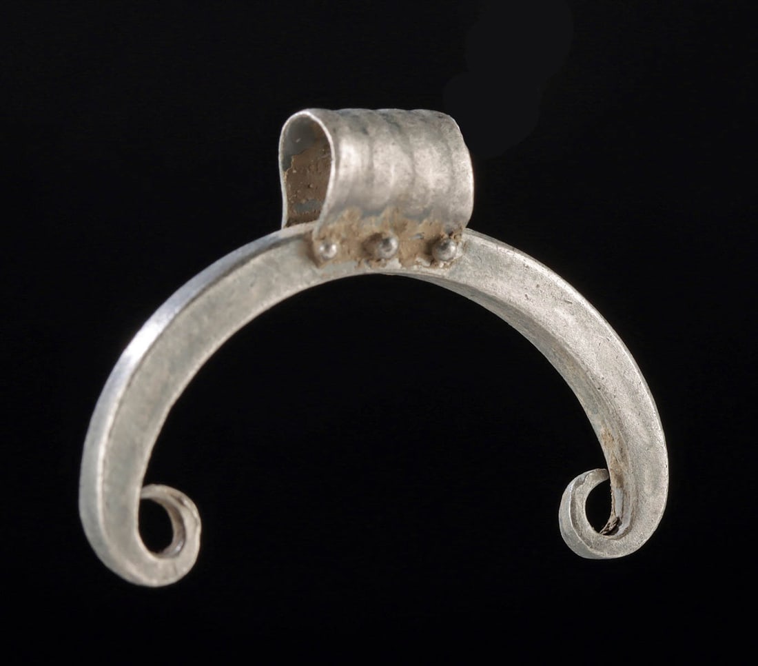 1st C. Roman Silver Lunula (Crescent Pendant) (1 of 2)