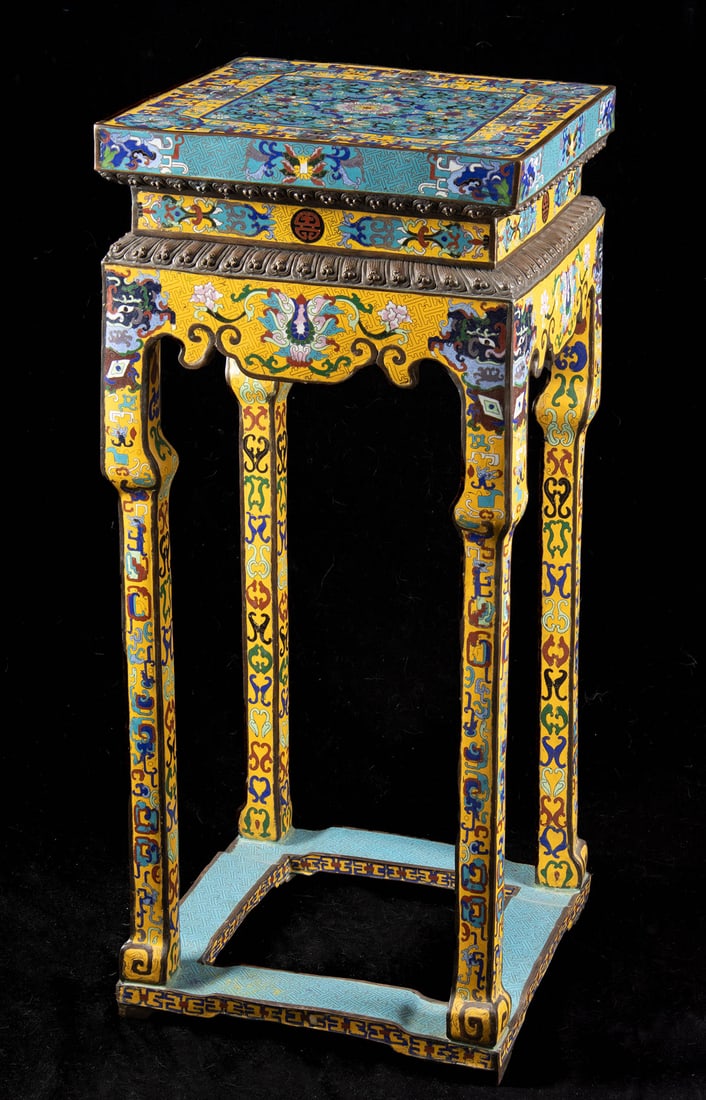 Chinese Qing Enameled Copper / Cloisonne Incense Stand (1 of 3)