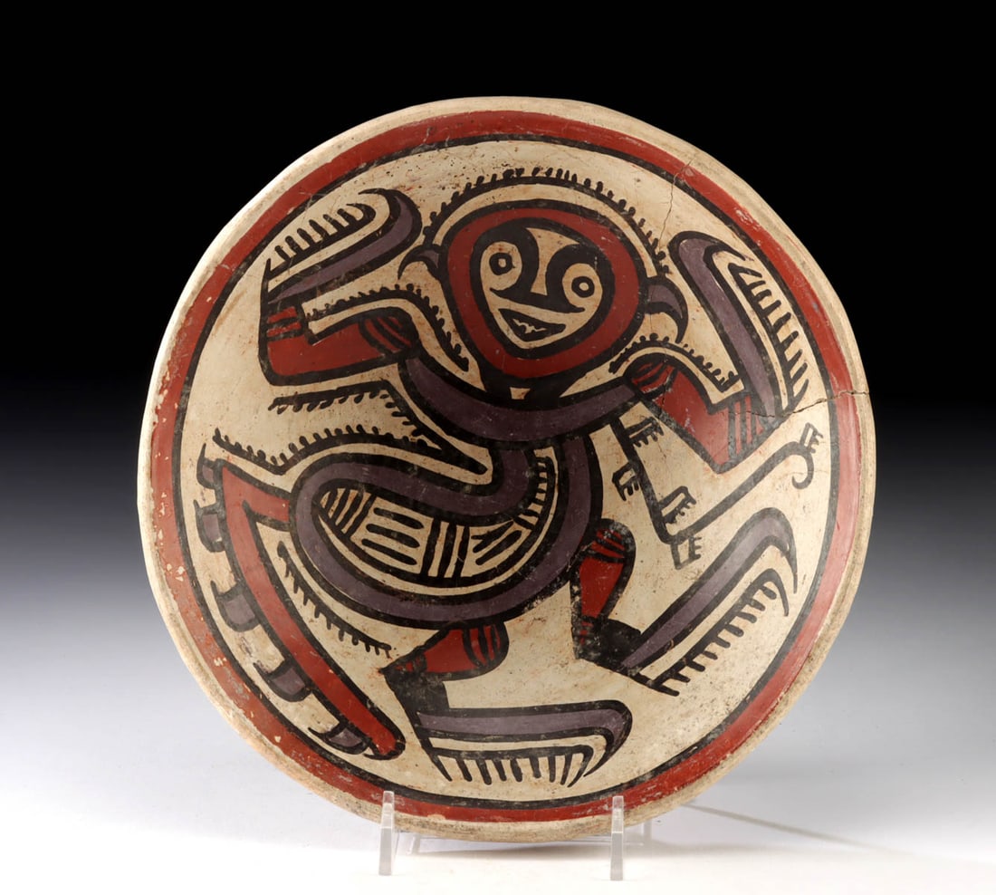 Cocle Polychrome Plate w/ Mythical Beast, ex-Tillou (1 of 4)