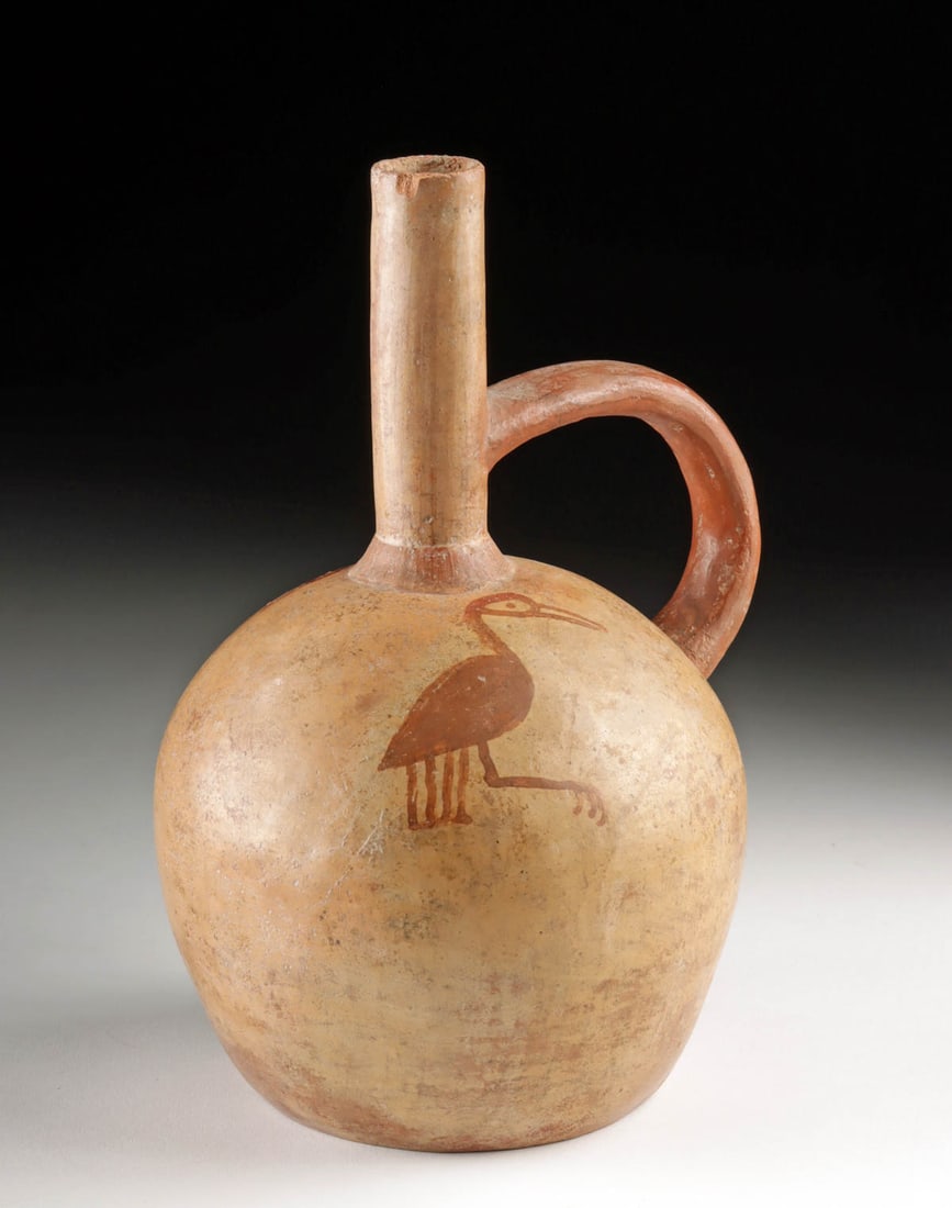 Moche Bichrome Stirrup Vessel w/ Birds (1 of 3)