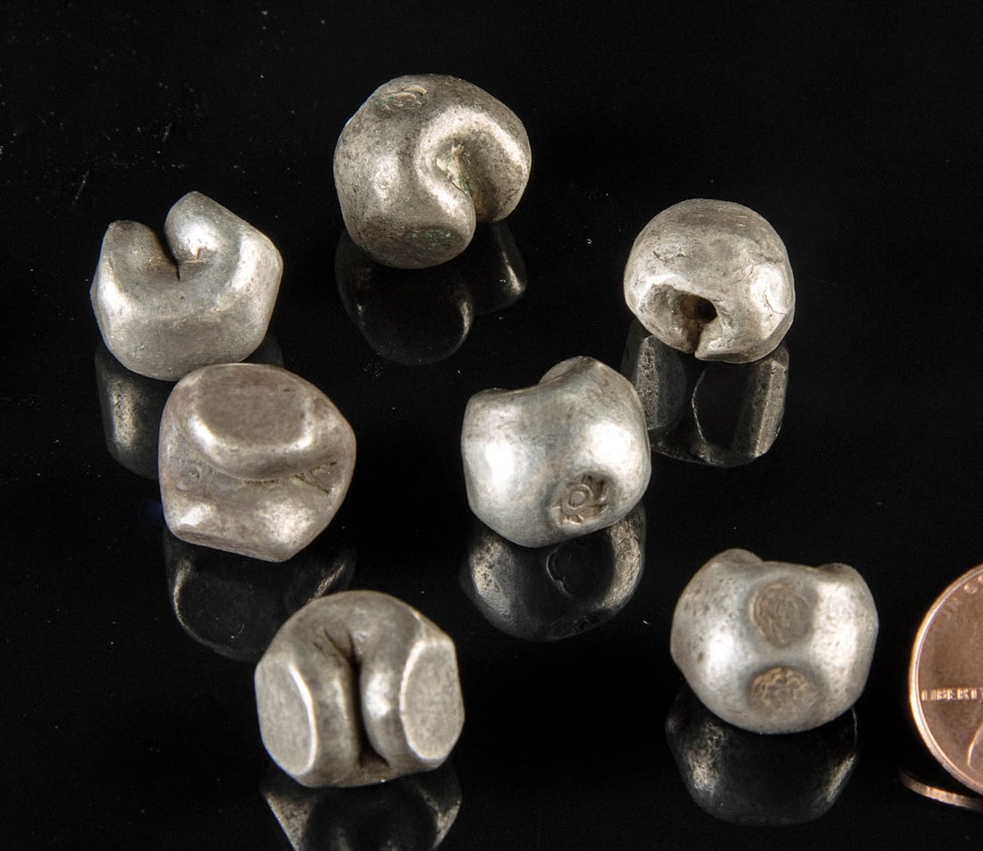 18th C. Thai Silver Bullet Money Baht Currency, Rama I (1 of 1)