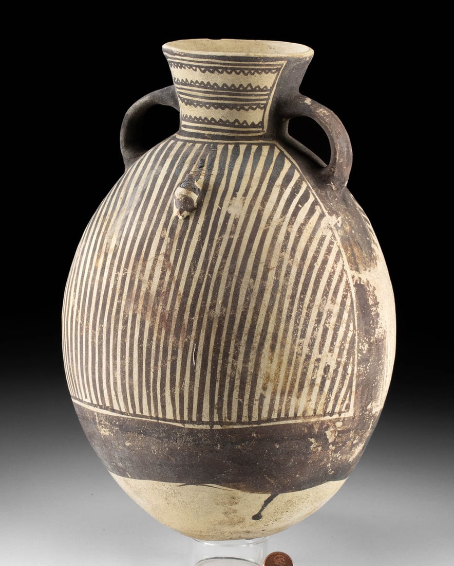 Chancay Bichrome Pottery Jar w/ Zoomorphic Lugs (1 of 2)