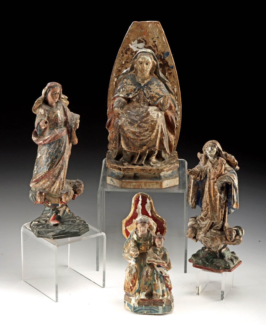 19th C. Portuguese Colonial Gilt Wood Santos (4) (1 of 4)