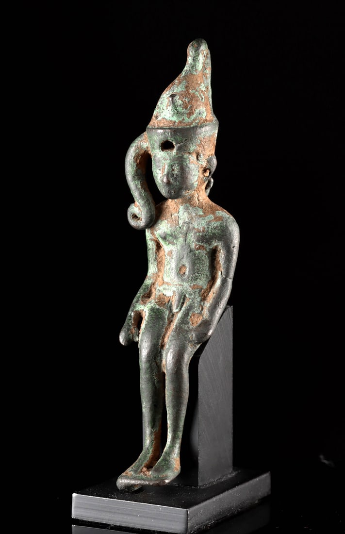 Egyptian Late Period Bronze Amulet - Harpocrates (1 of 4)