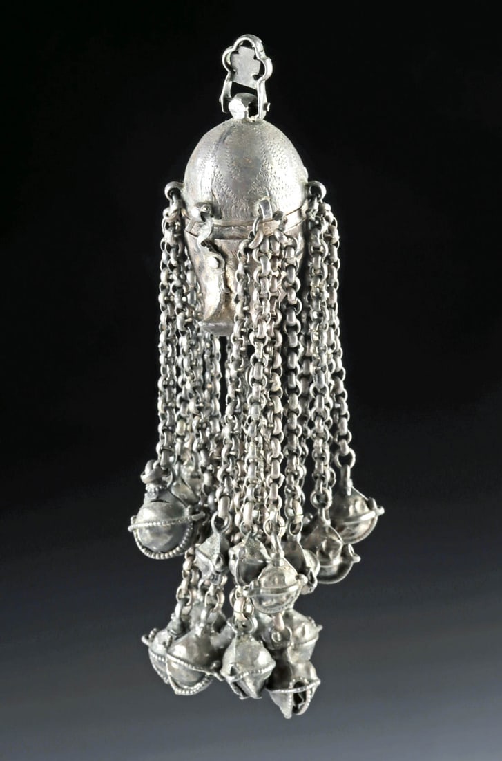 Indo-Pakistani Silver Perfume Pendant Mango Effigy (1 of 3)