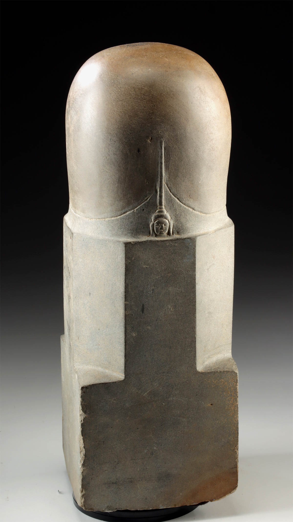 12th C. Khmer Stone Lingam w/ Face of Shiva, ex-Bonhams (1 of 4)