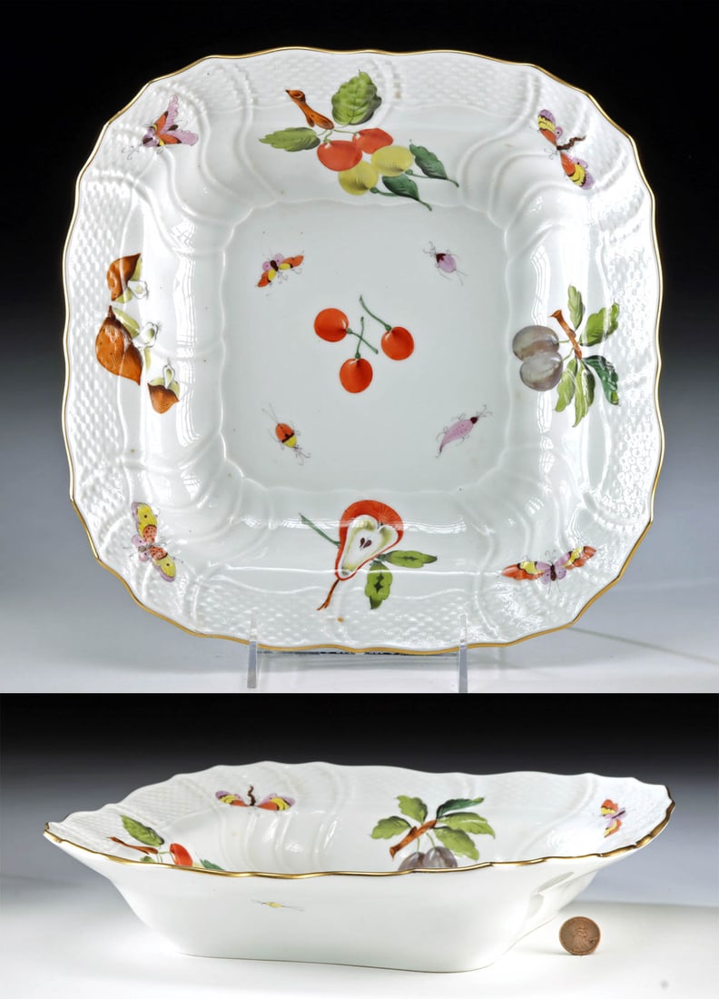 Herend Gilt Porcelain Market Garden Square Serving Dish (1 of 5)