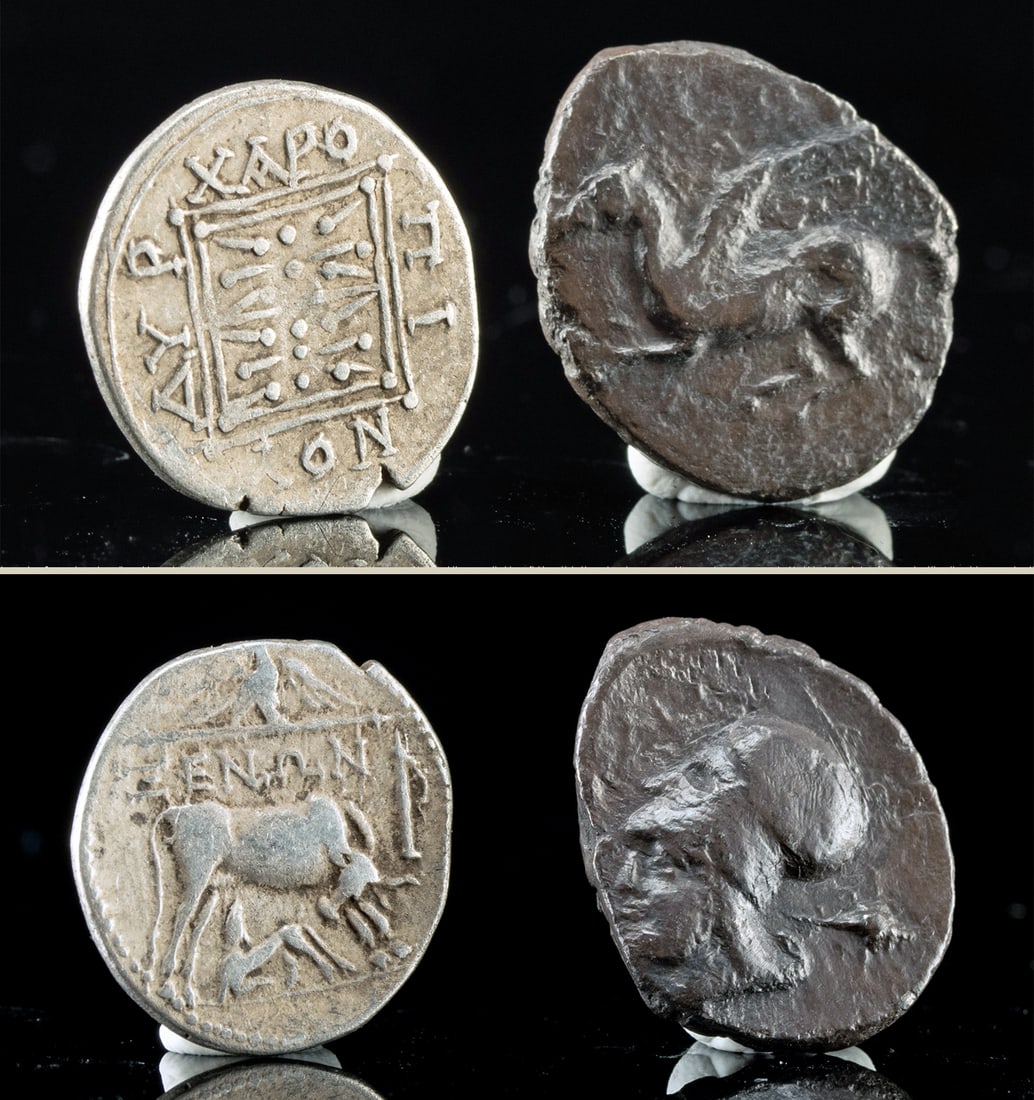 2 Greek Silver Coins - Lefkada Stater + Illyria Drachm (1 of 1)