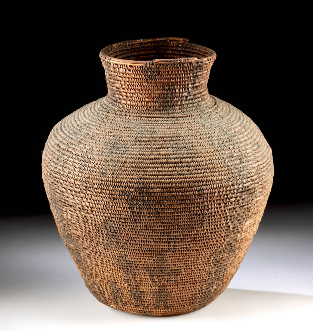 19th C. Apache Olla Basket w/ Figural Motifs (1 of 3)