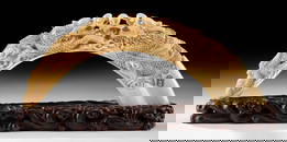 Chinese / Japanese Hippo Ivory Okimono 2 Dragons & Pearl