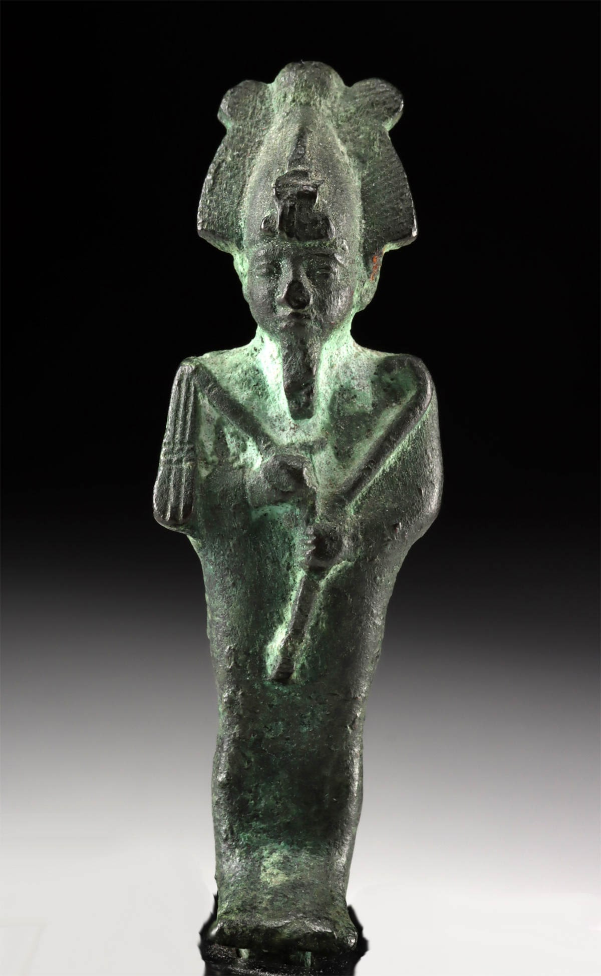 Late Dynastic Egyptian Bronze Standing Osiris Figurine (1 of 4)