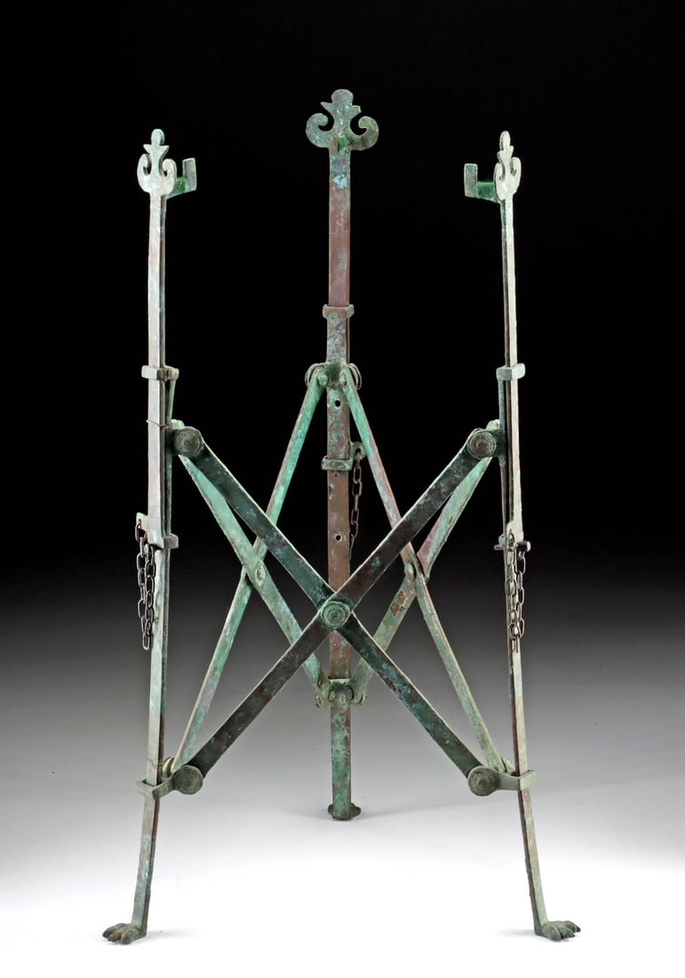 Roman Bronze Adjustable Tripod Stand – Ingenious Folding Design (1 of 6)