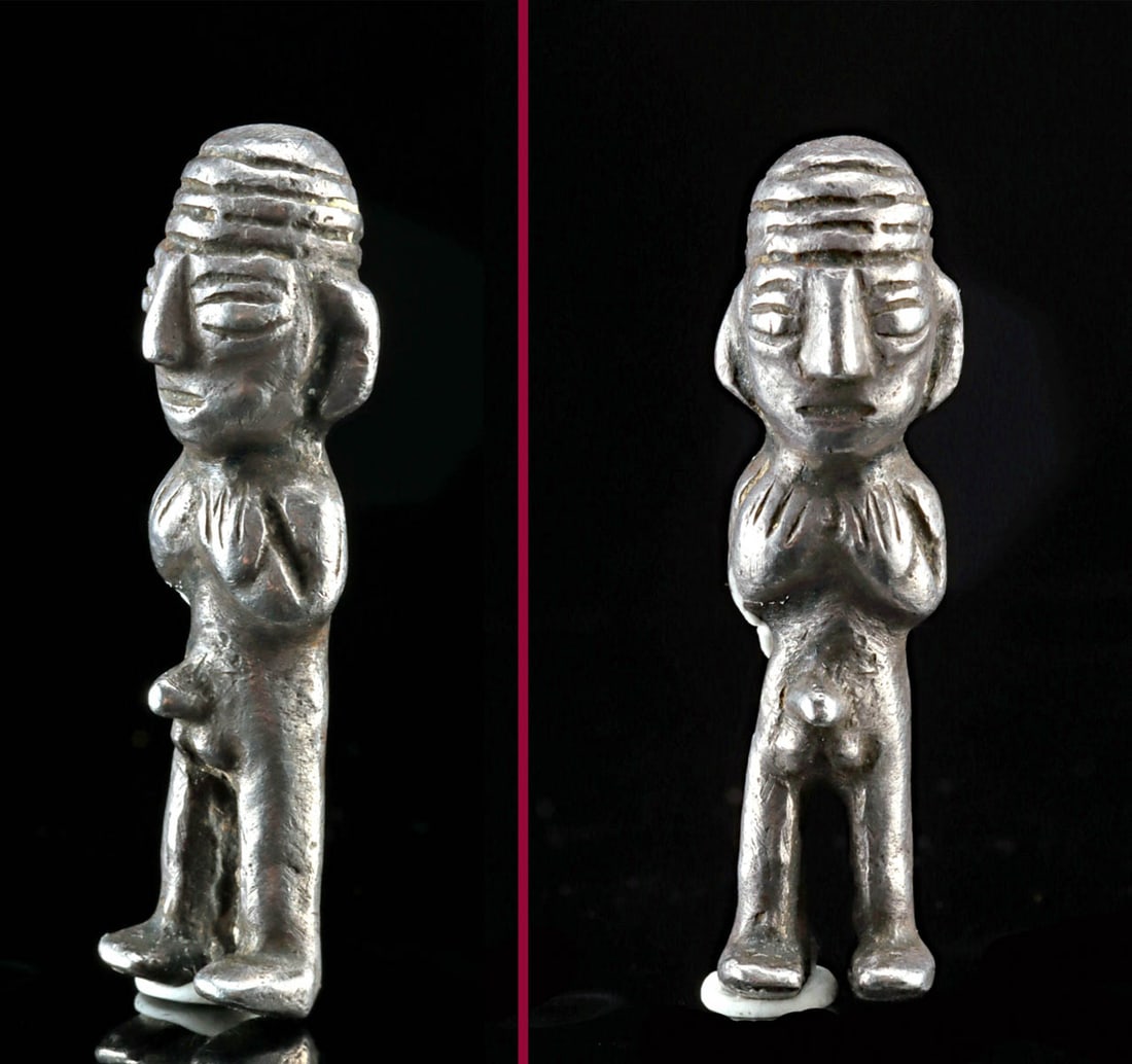 Miniature Inca Silver Figurine of Pachamama (Father Earth) (1 of 4)