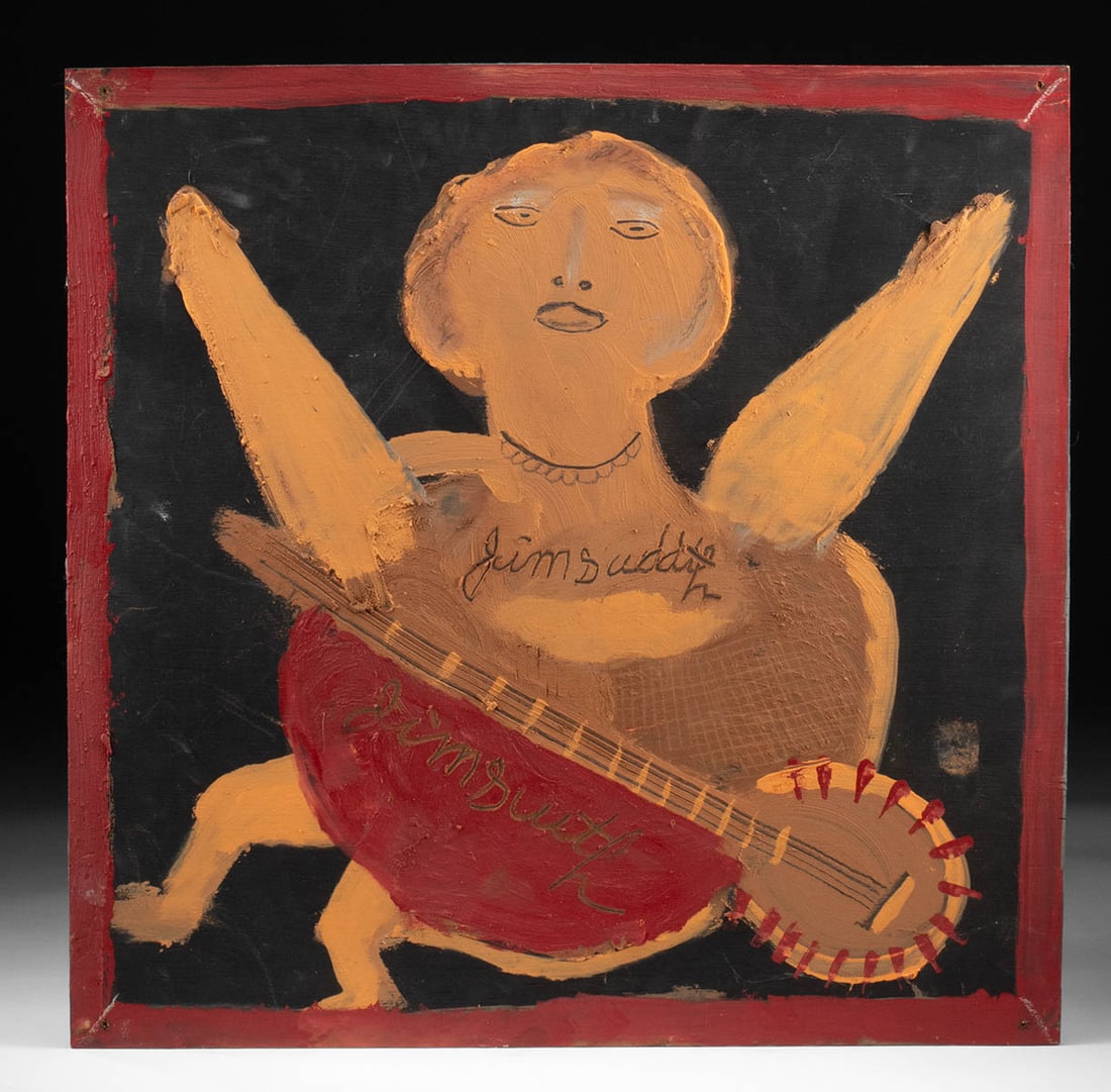 Jimmy Lee Sudduth Painting - Banjo Player (1 of 3)