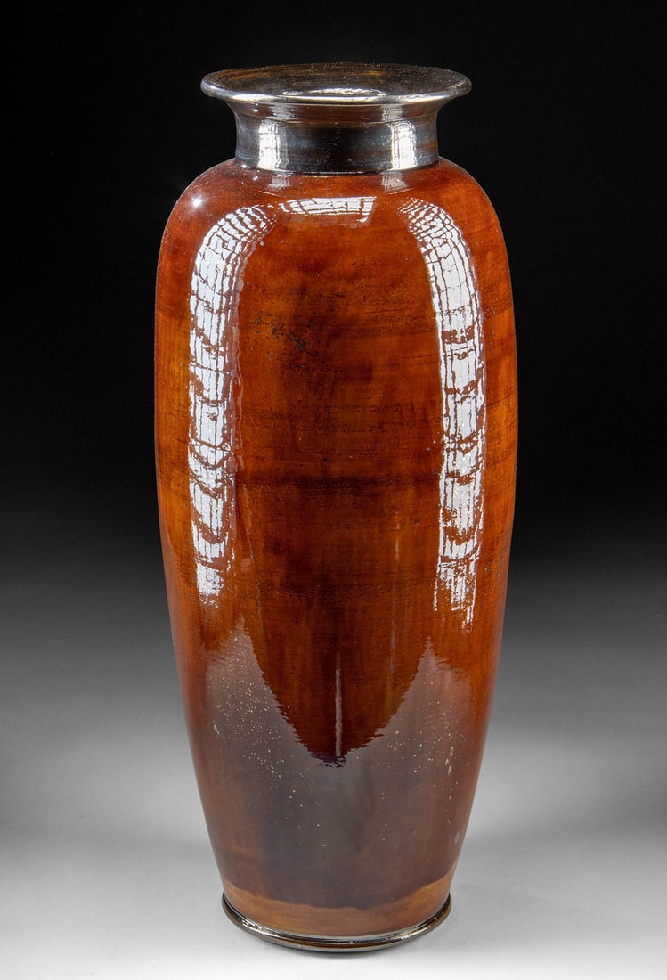 Gary McCloy Silver Lustre Glazed Ceramic Floor Vase (1 of 4)