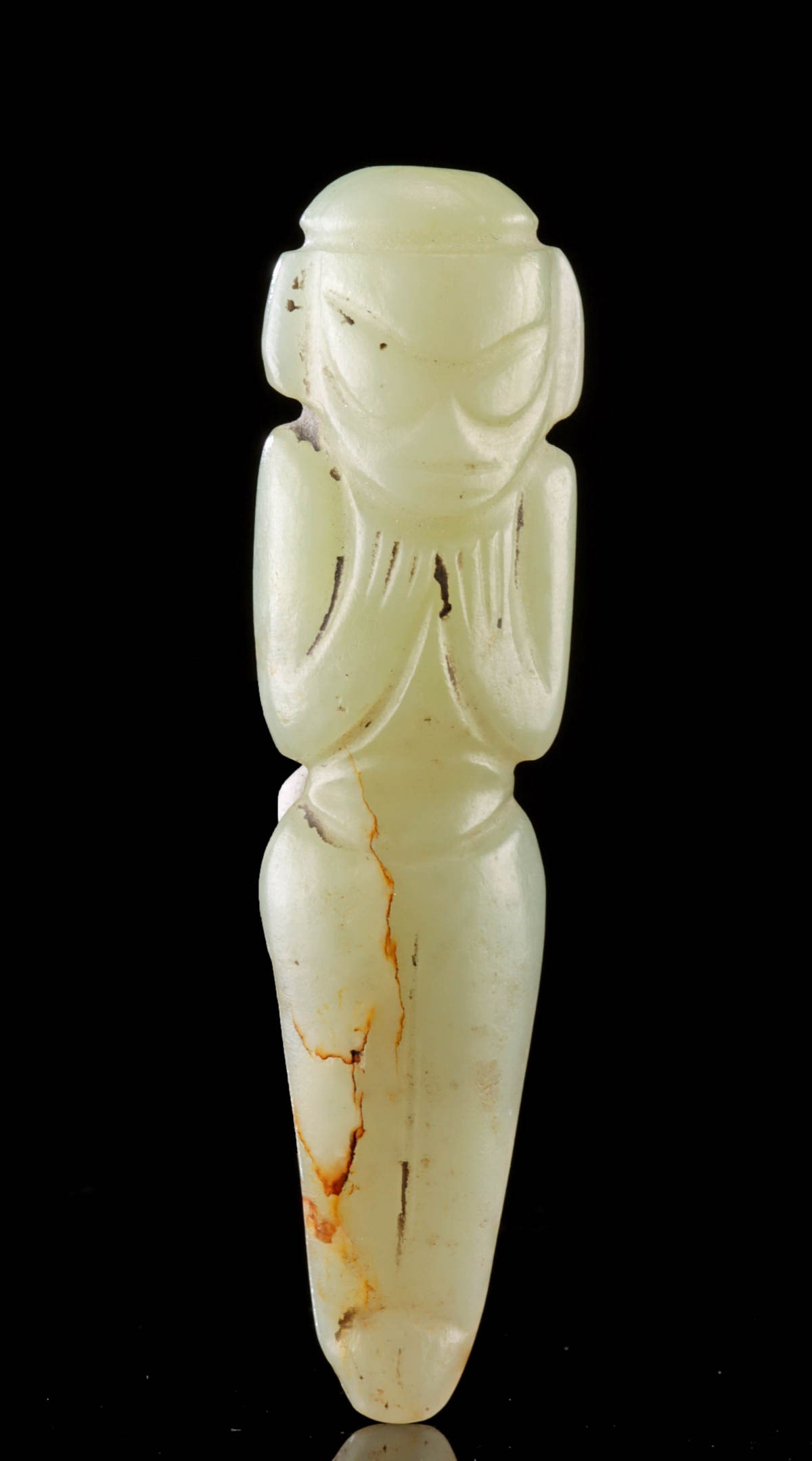 Chinese Hongshan Jade Humanoid Figural Amulet (1 of 2)
