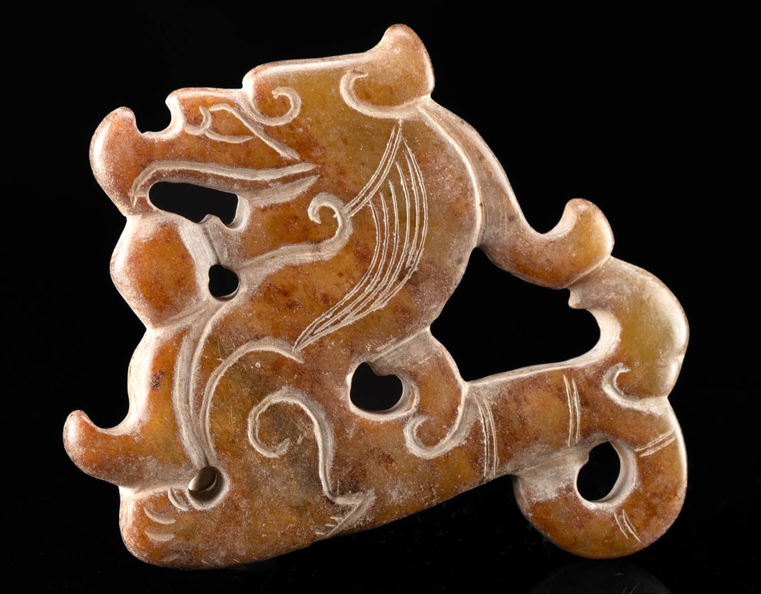 Chinese Qing Dynasty Soapstone Fenghuang Plaque (1 of 3)