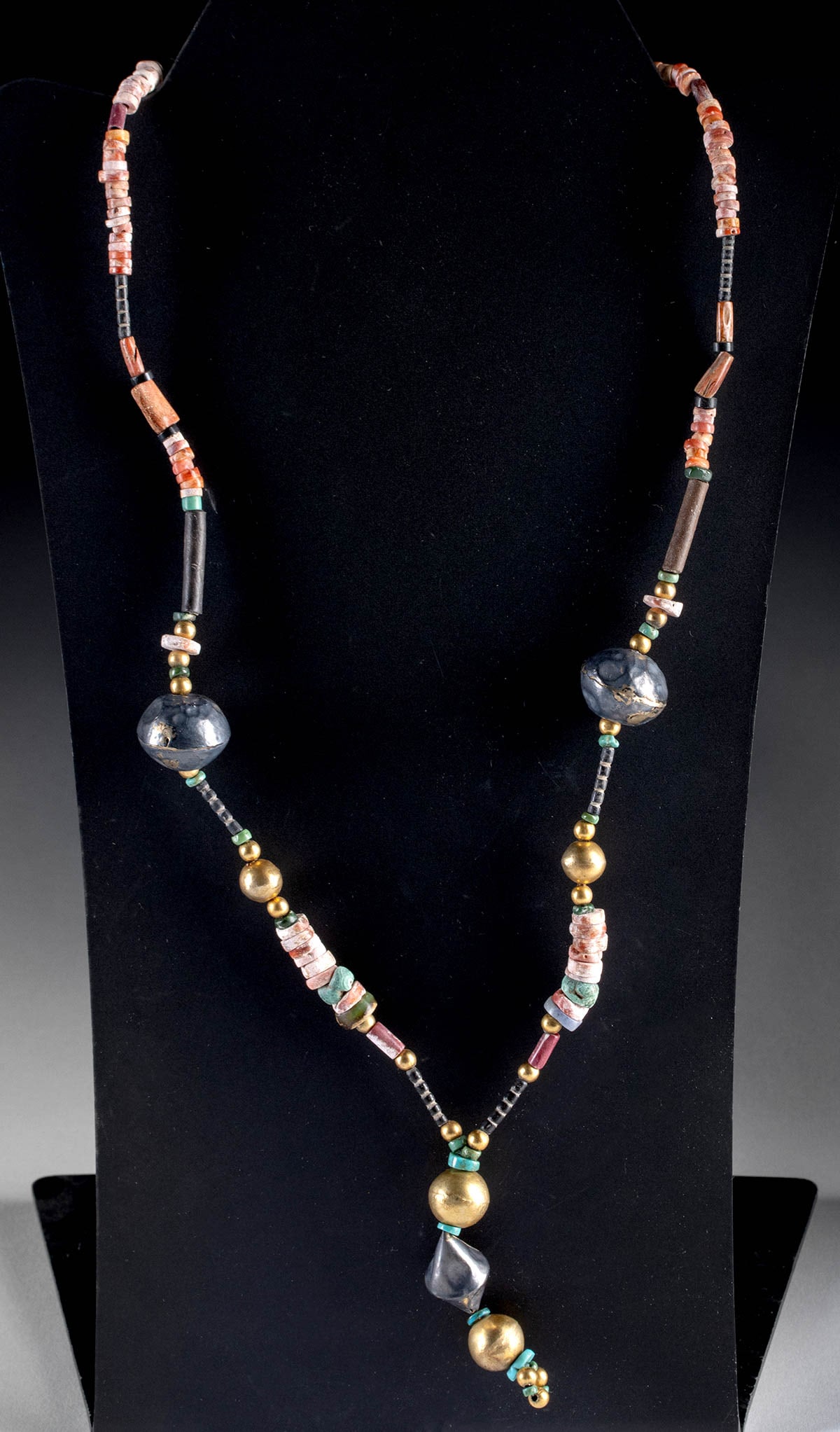Necklace w/ Chimu Silver, Shell & Turquoise Beads (1 of 2)