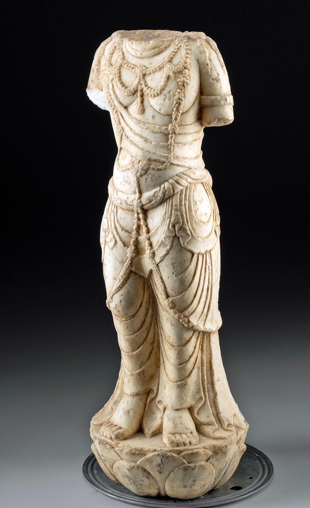 Graceful Tang Dynasty Marble Bodhisattva in Tribhanga Pose (1 of 4)