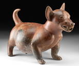 Large Colima Redware Pottery Dog Effigy