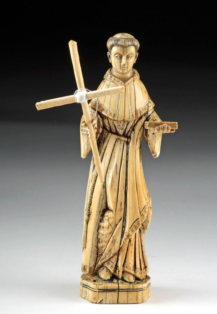 18th C. or Earlier Ivory Santo of Anthony of Padua (1 of 4)
