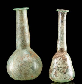 Two Ancient Roman Glass Unguentarium Vessels