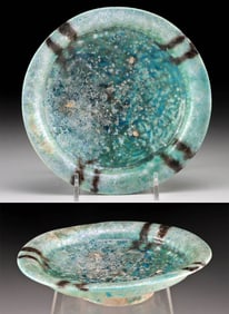 10th C. Islamic Nishapur Glazed Pottery Plate