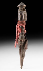 Tibetan Vajrayana Buddhist Wood Phurba Dagger