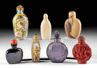 Miniature Chinese Snuff & French Perfume Jars