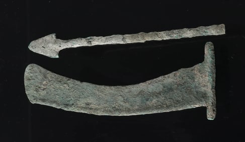Pair of Ancient Southeast Asian Bronze Items