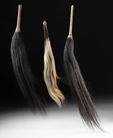 Three African Ethiopian Hair Fly Swatter Whisks