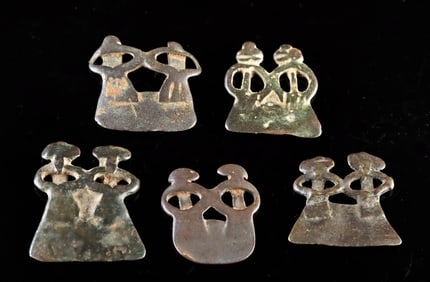Five African Senufo Brass Divination / Ancestor Amulets