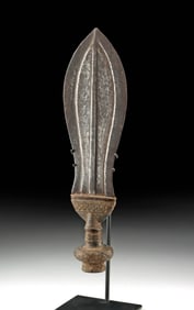 African DRC Kuba Steel Ikula (Ceremonial Knife)