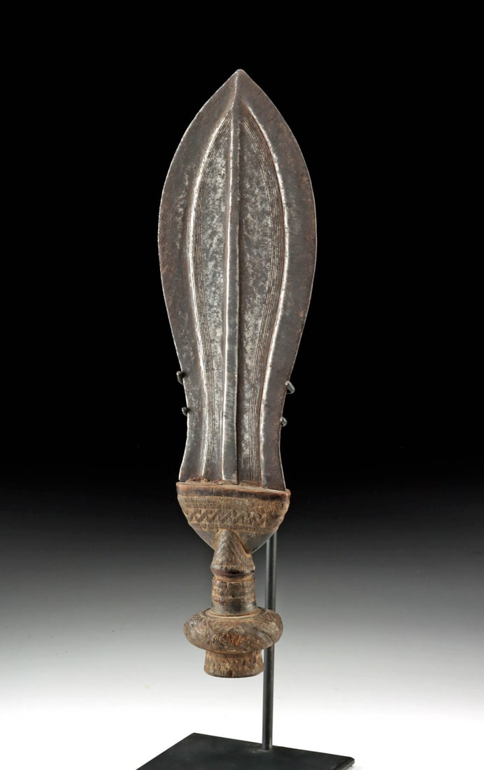 African DRC Kuba Steel Ikula (Ceremonial Knife) (1 of 3)