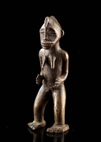 African Senufo Brass Standing Female Figure