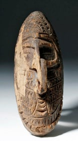 Rare 1940s PNG Wood Maskette - Incised Eyes
