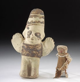 Chancay Bichrome Pottery Female Figure