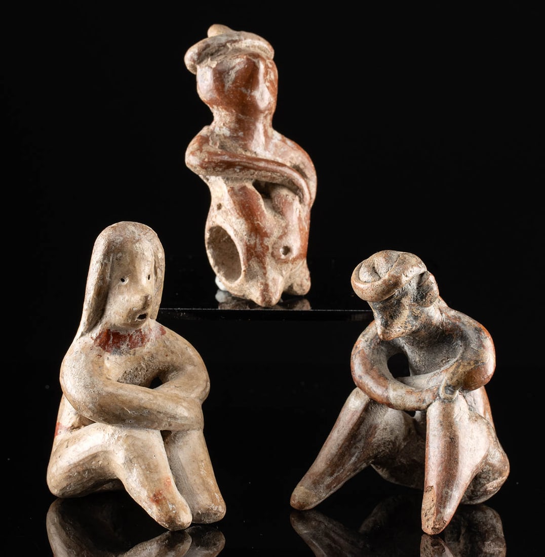 Three Pre-Columbian Colima Pottery Effigy Figures (1 of 2)