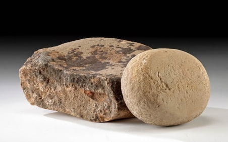 Ancient Native American Pueblo Stone Metate & Mano