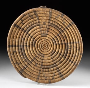 Late 19th C. Native American Hopi Basket Tray / Plaque