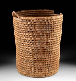 Native American Jicarilla Apache Cylindrical Basket