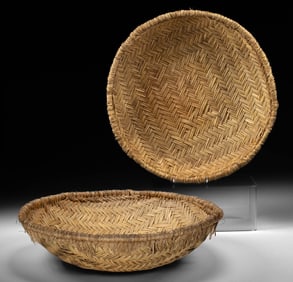 Two Jemez Pueblo Yucca Winnowing Baskets