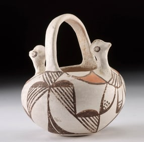 Acoma Polychrome Double-Headed Vessel Avians