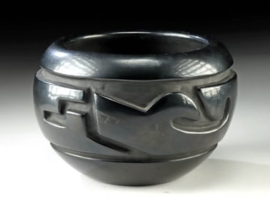 Tafoya Santa Clara Blackware Bowl w/ Avanyu