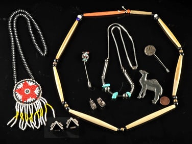 Native American & American Silver & Beaded Jewelry