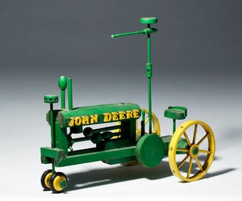 20th C. John Deere Painted Wood Tractor Toy