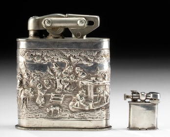 20th C. Mexican & Dutch Silver & Plated Lighters (2)