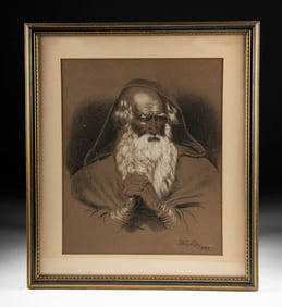 M.E. Riley Drawing of an Old Testament Prophet (1884)